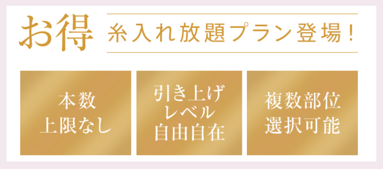 東京美容外科の糸リフトの糸入れ放題